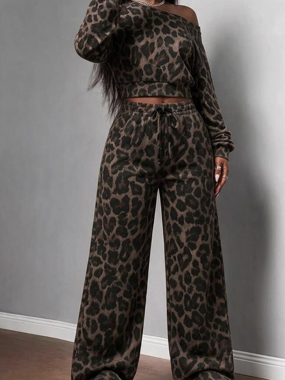 Multicolor Casual Women's Sweatshirt And Sweatpants Set - Picture 3 of 7